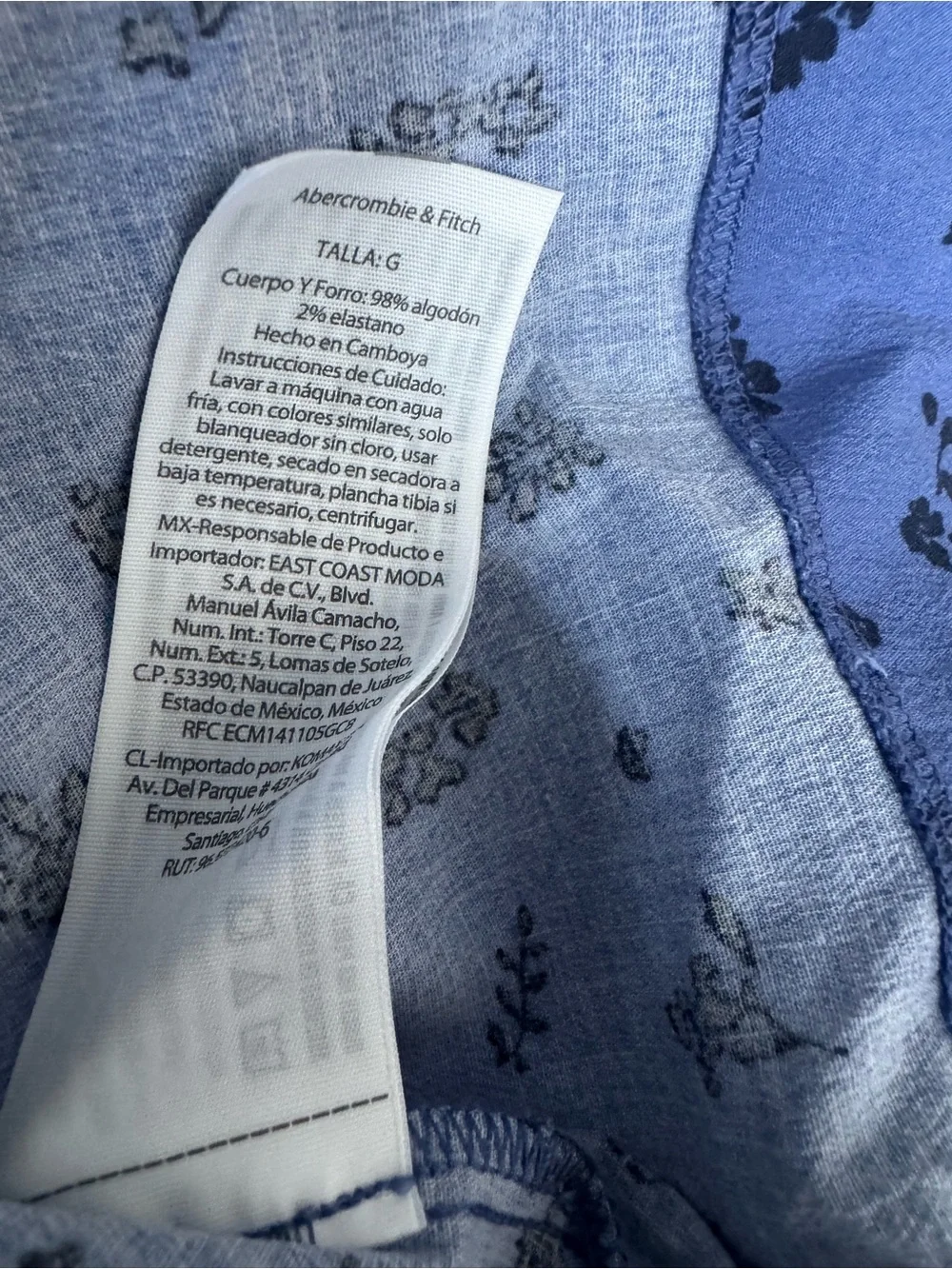 Abercrombie & Fitch Periwinkle Maxi Dress with Navy Floral Print